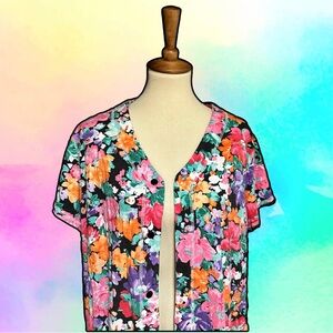 🌈 Beautiful Vintage Floral Kimono Cardigan